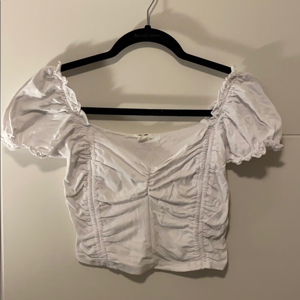 Garage White Crop Top